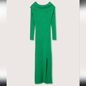 Mango Vibrant Green Long Sleeve Dress